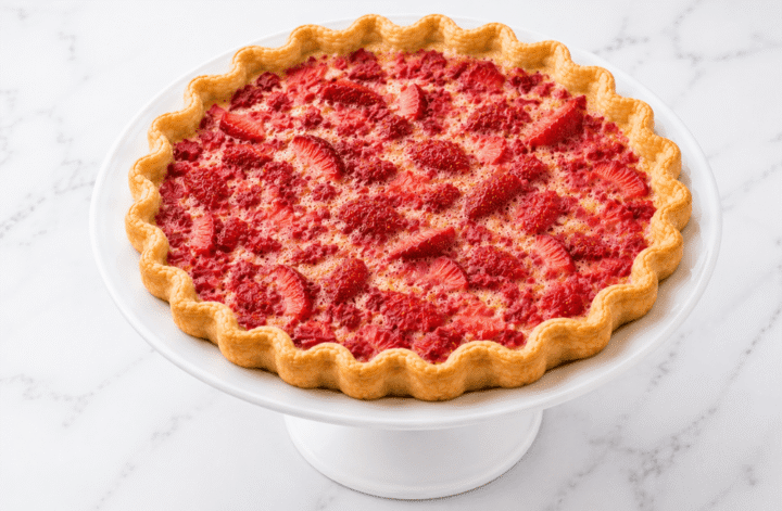 Tarta z rabarbarem i truskawkami