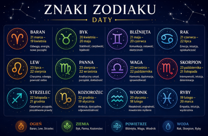 Znaki zodiaku daty