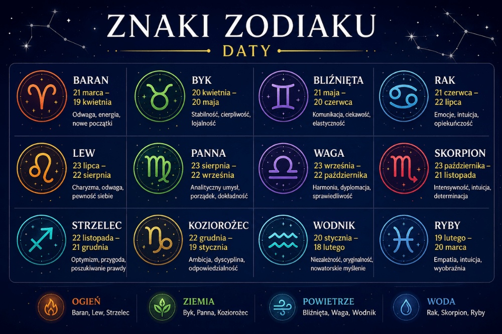 Znaki zodiaku daty