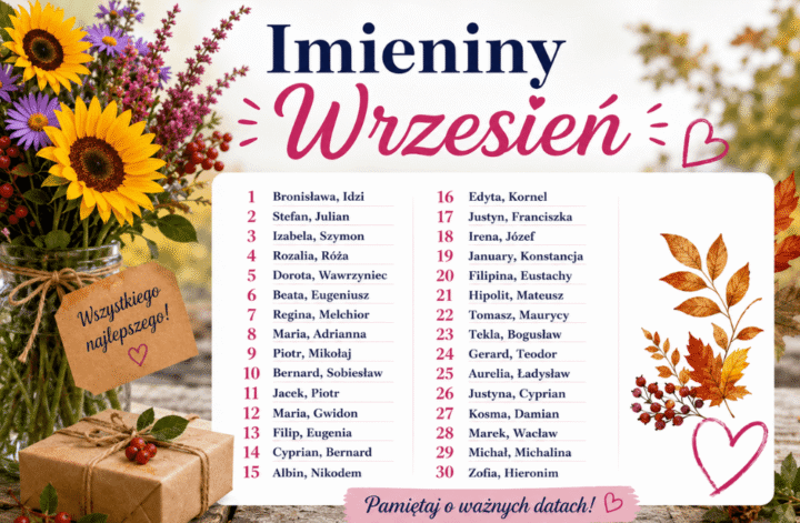 Imieniny wrzesień
