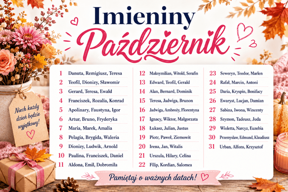 Imieniny październik