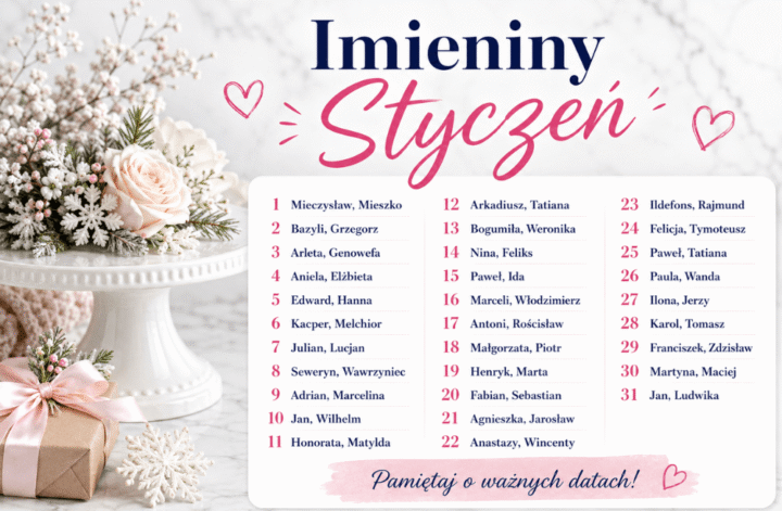 Imieniny styczeń