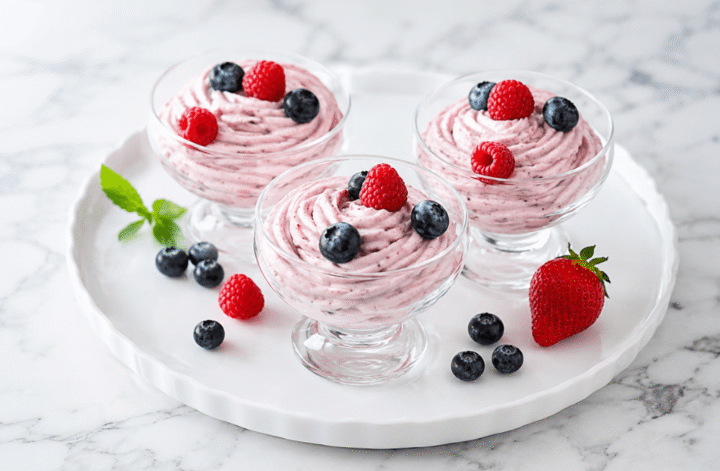 Keto deser z mascarpone i borówkami