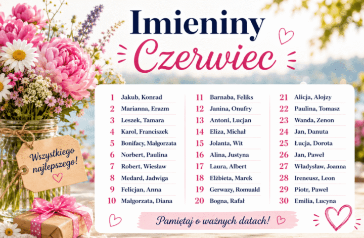 Imieniny czerwiec