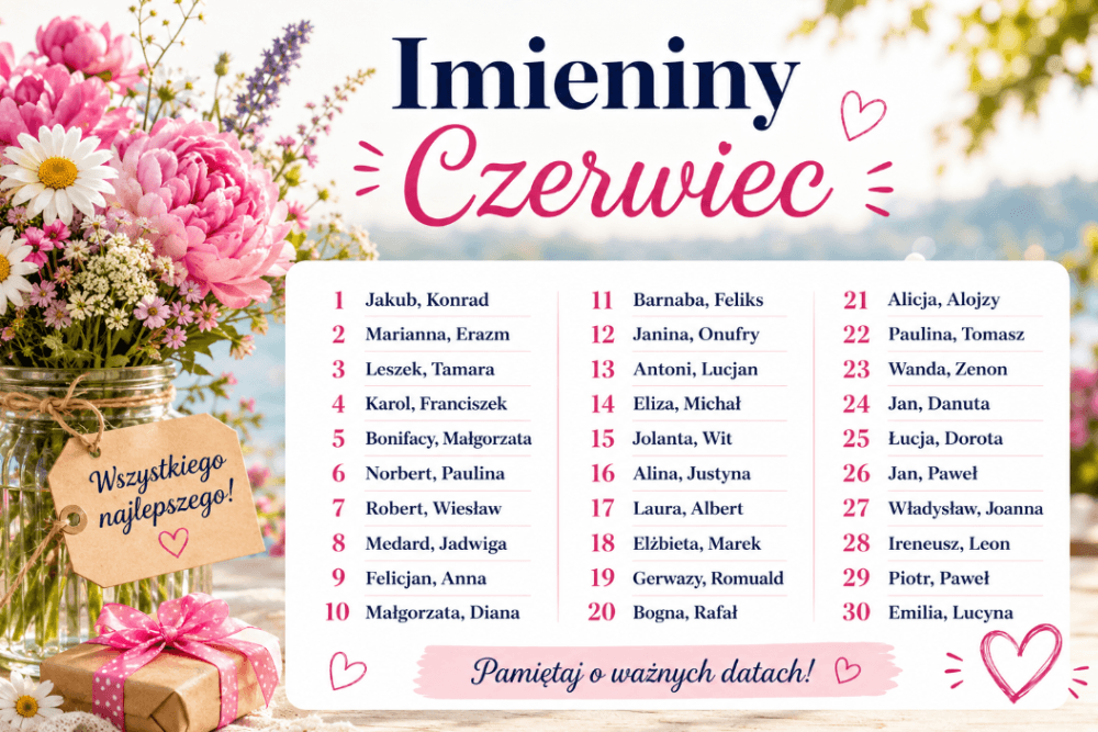Imieniny czerwiec