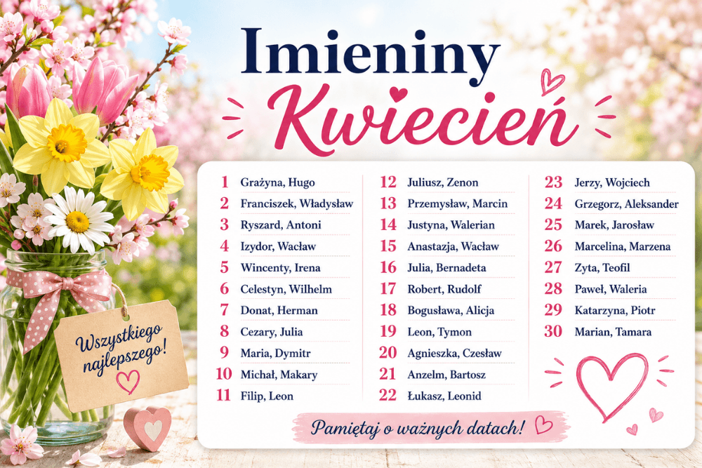 Imieniny kwiecień