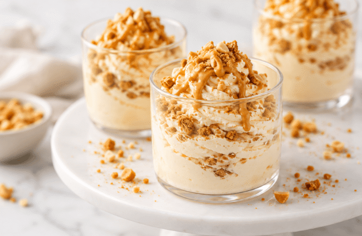 keto deser z mascarpone i masłem orzechowym